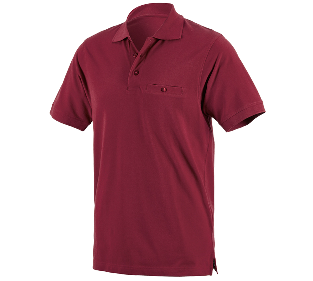 Bovenkleding: e.s. Polo-Shirt cotton Pocket + bordeaux