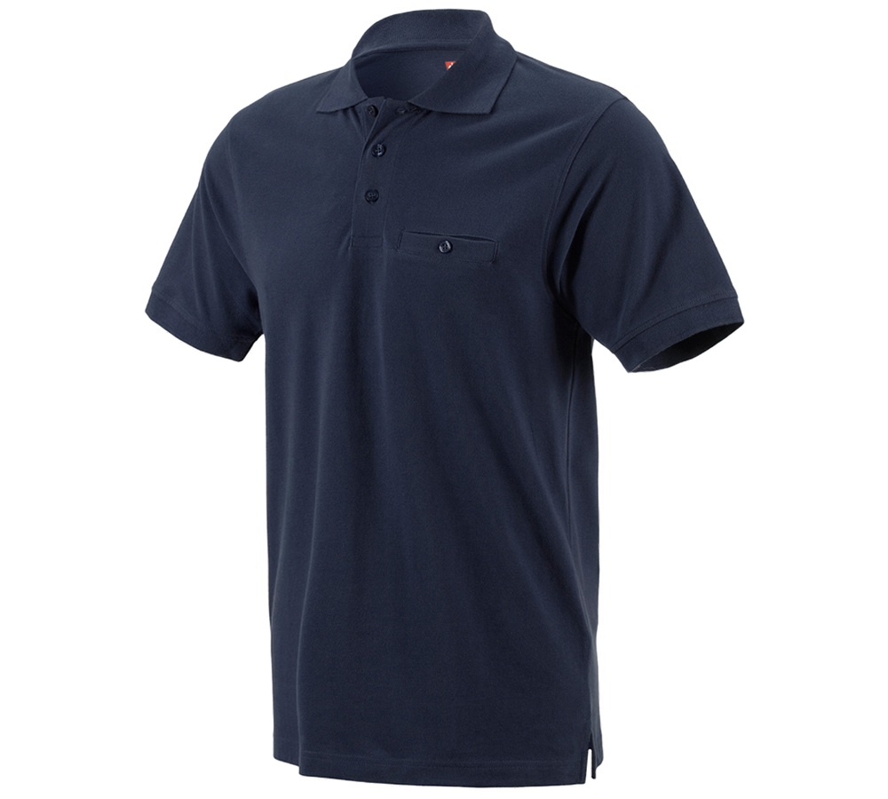 Tuin-/ Land-/ Bosbouw: e.s. Polo-Shirt cotton Pocket + donkerblauw