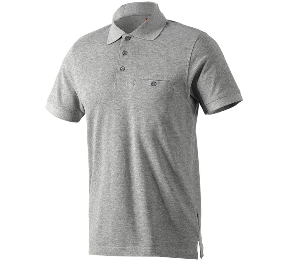 Onderwerpen: e.s. Polo-Shirt cotton Pocket + grijs mêlee