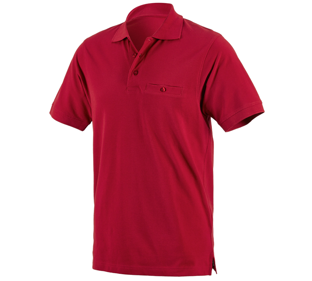 Tuin-/ Land-/ Bosbouw: e.s. Polo-Shirt cotton Pocket + rood