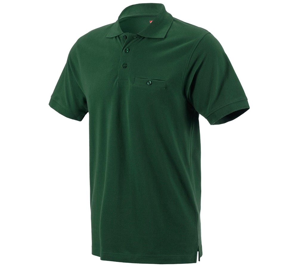Themen: e.s. Polo-Shirt cotton Pocket + grün