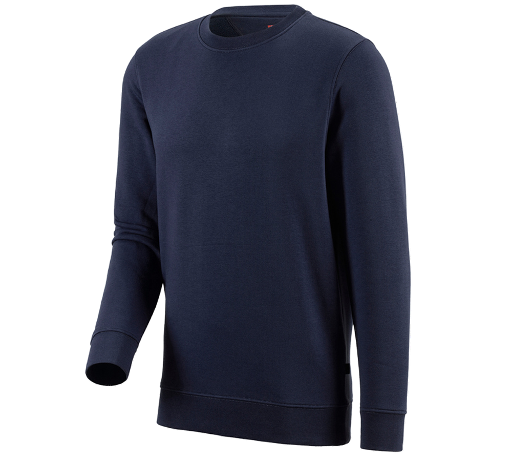 Hauts: e.s. Sweatshirt poly cotton + bleu foncé