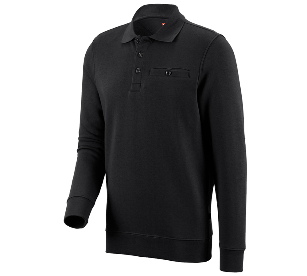 Shirts & Co.: e.s. Sweatshirt poly cotton Pocket + schwarz