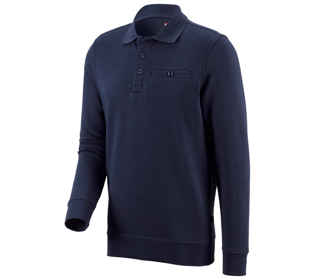 Hauts: e.s. Sweatshirt poly cotton Pocket + bleu foncé
