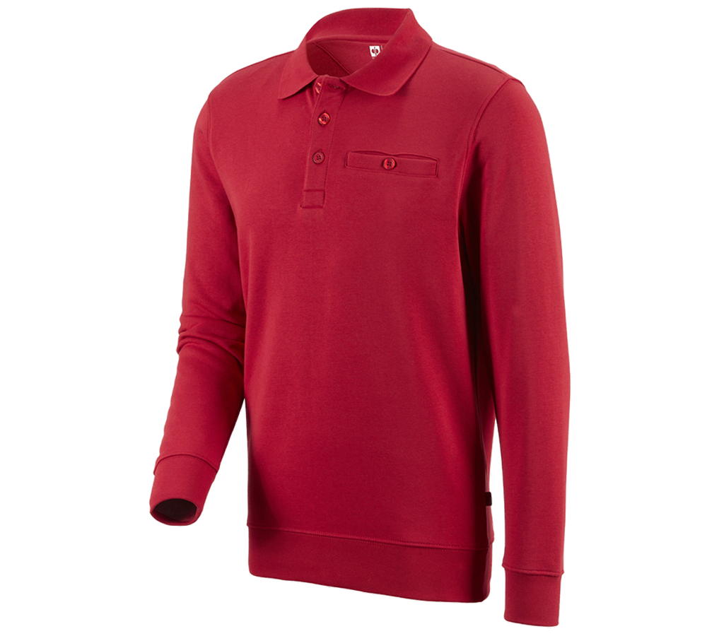 Hauts: e.s. Sweatshirt poly cotton Pocket + rouge