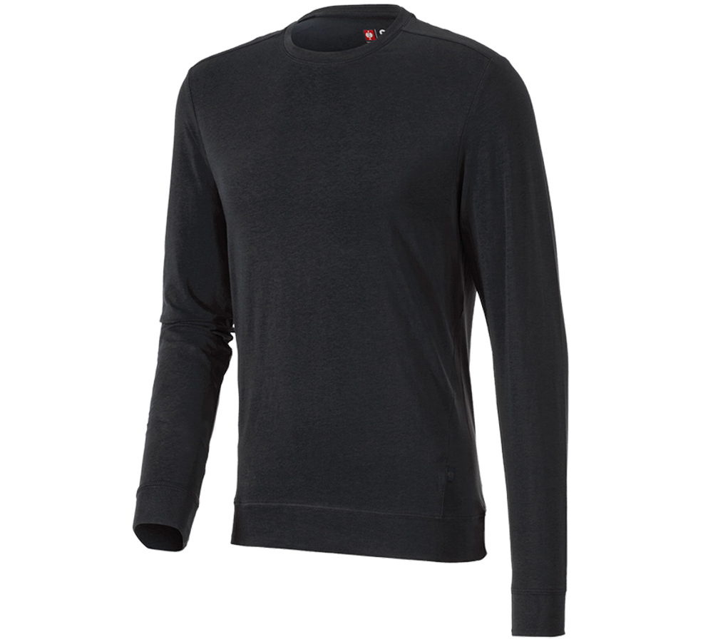 Shirts & Co.: e.s. Longsleeve cotton stretch + schwarz