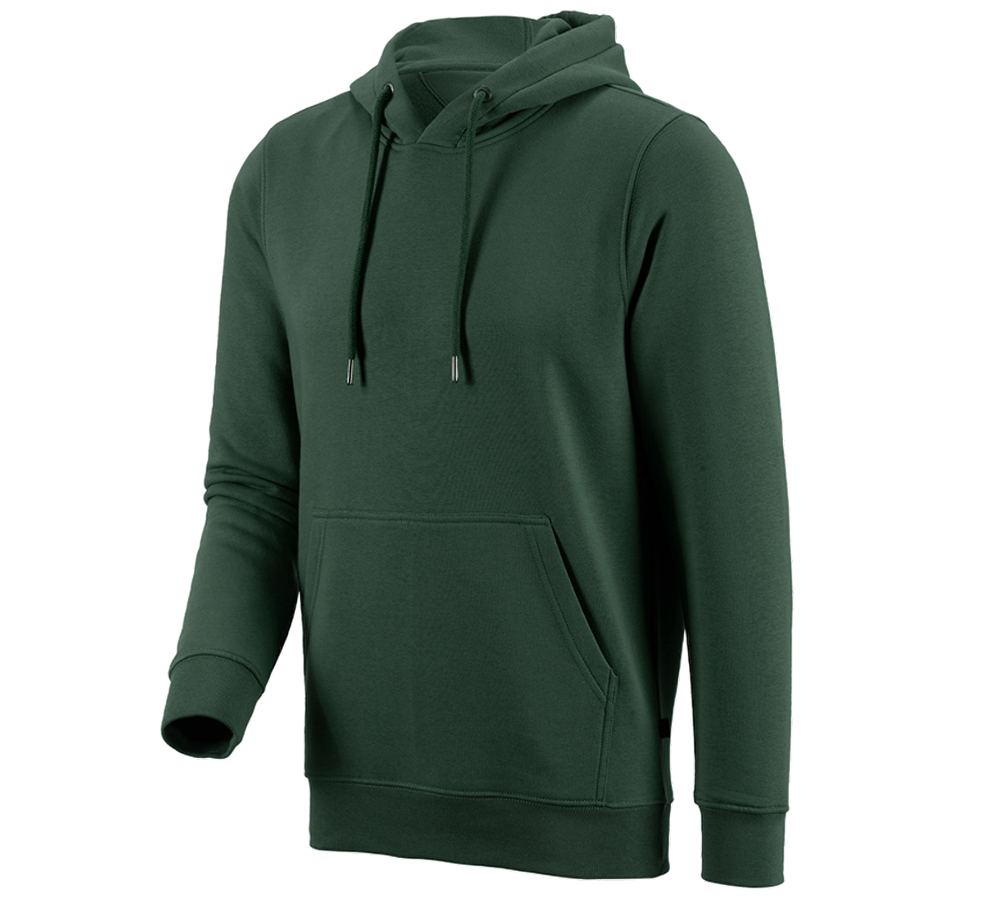Hauts: e.s. Sweatshirt à capuche poly cotton + vert