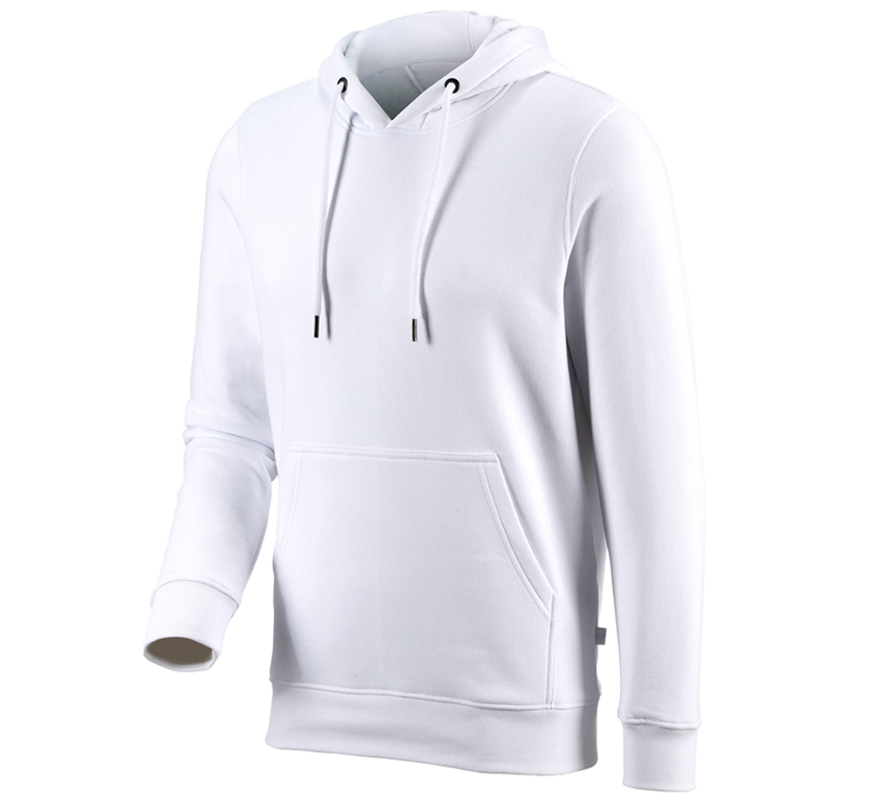 Hauts: e.s. Sweatshirt à capuche poly cotton + blanc