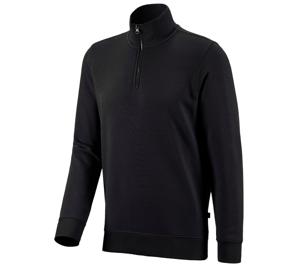 Onderwerpen: e.s. ZIP-Sweatshirt poly cotton + zwart