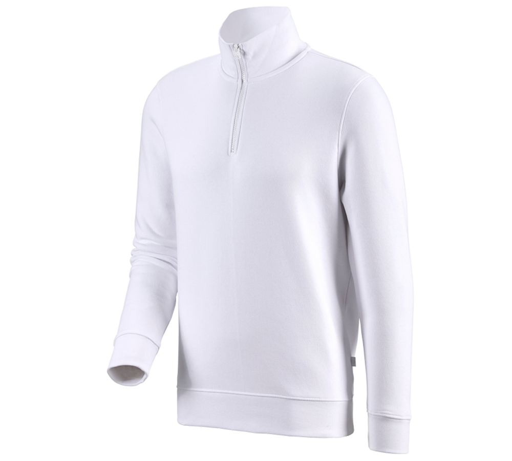 Hauts: e.s. Sweatshirt ZIP poly cotton + blanc