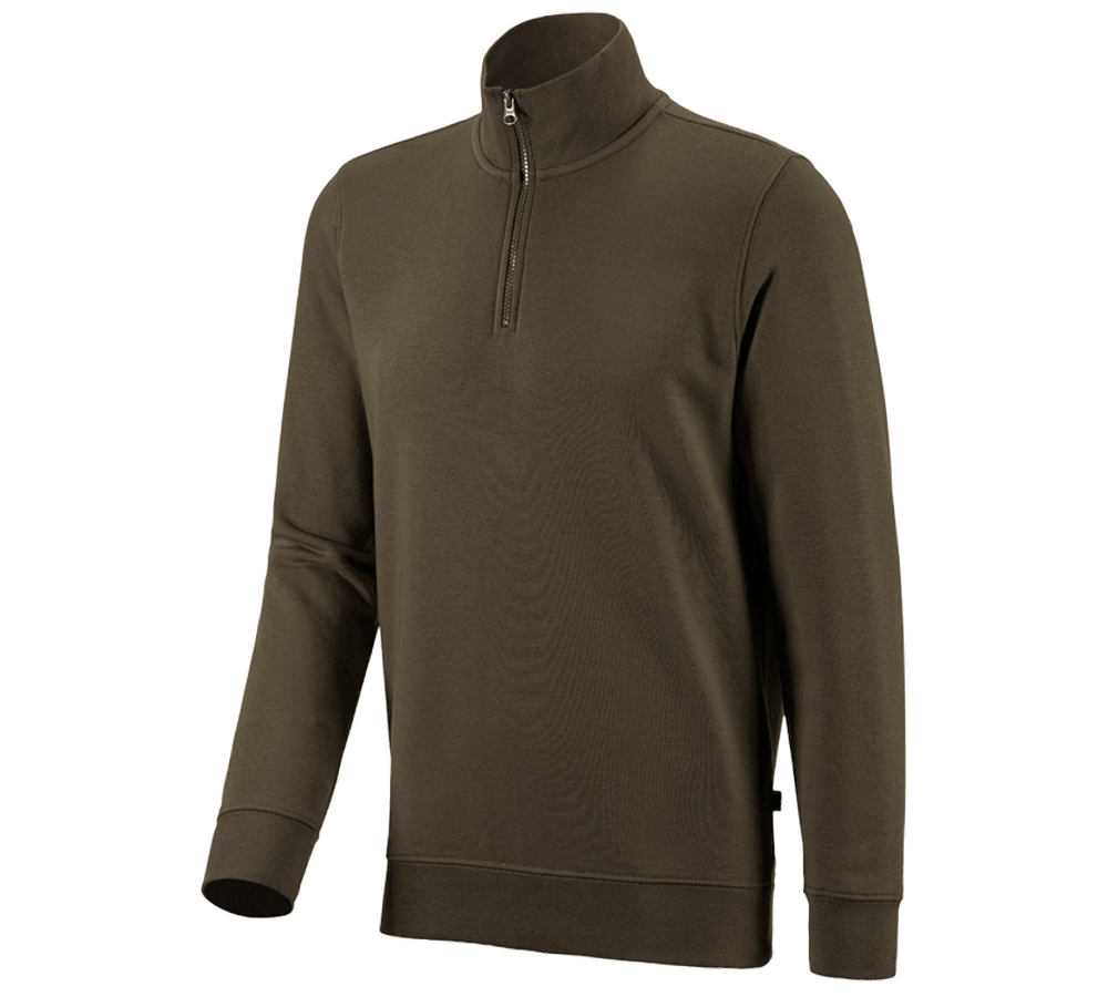 Shirts & Co.: e.s. ZIP-Sweatshirt poly cotton + oliv