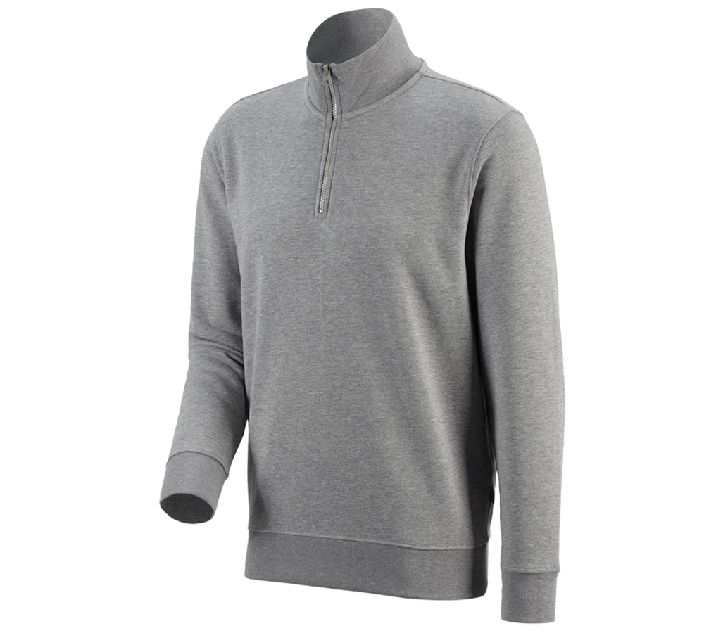 Bovenkleding: e.s. ZIP-Sweatshirt poly cotton + grijs mêlee
