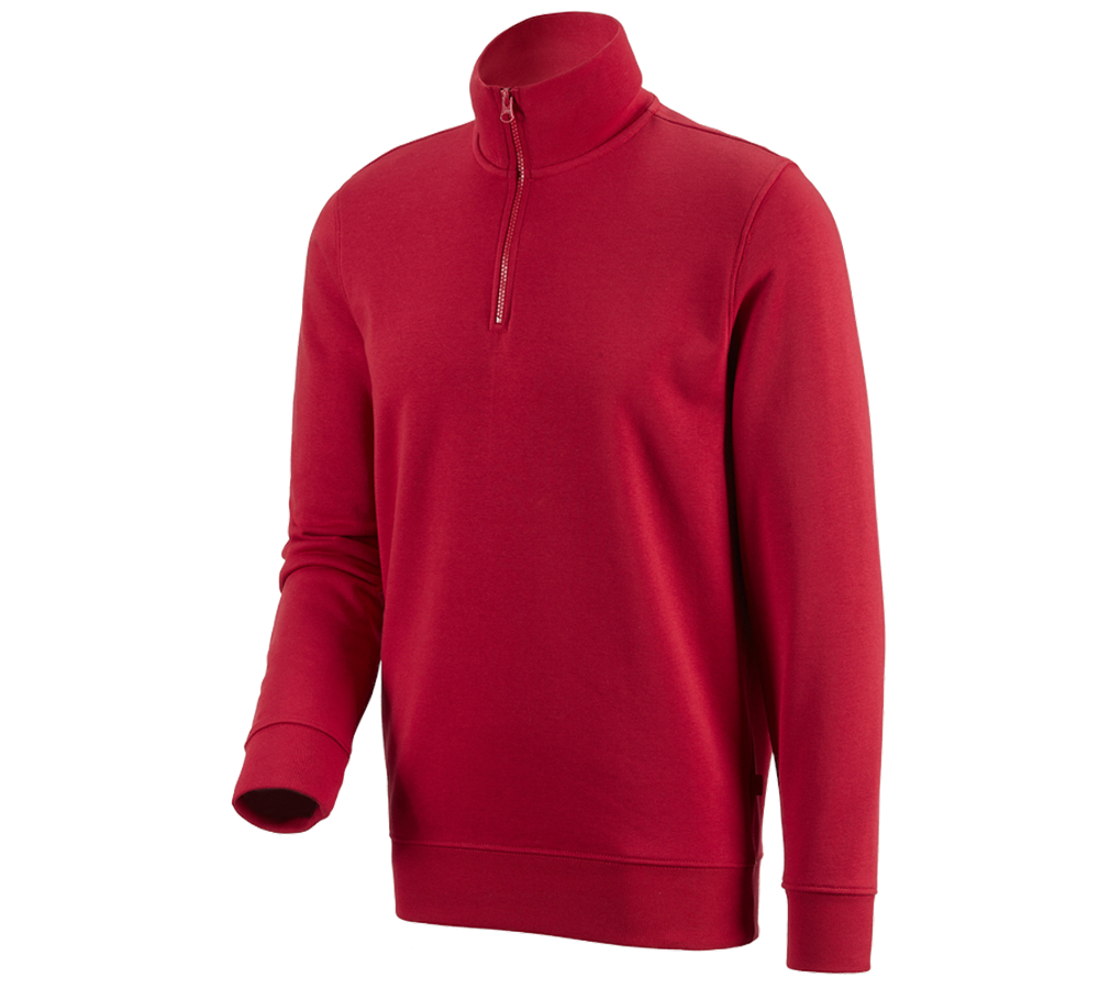 Bovenkleding: e.s. ZIP-Sweatshirt poly cotton + rood
