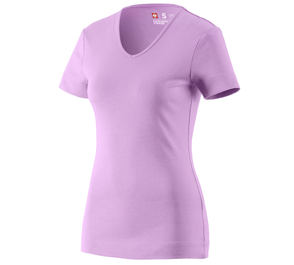 Tuin-/ Land-/ Bosbouw: e.s. T-Shirt cotton V-Neck, dames + lavendel