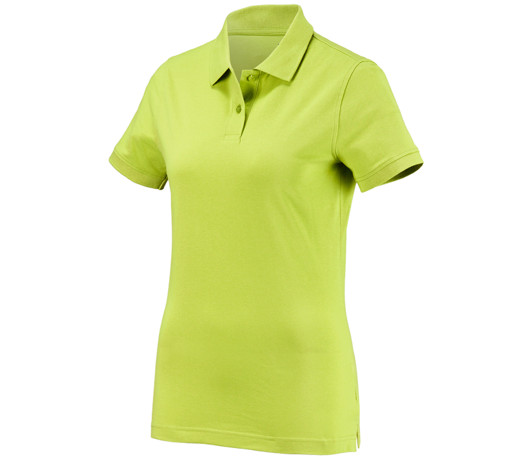 Bovenkleding: e.s. Polo-Shirt cotton, dames + meigroen
