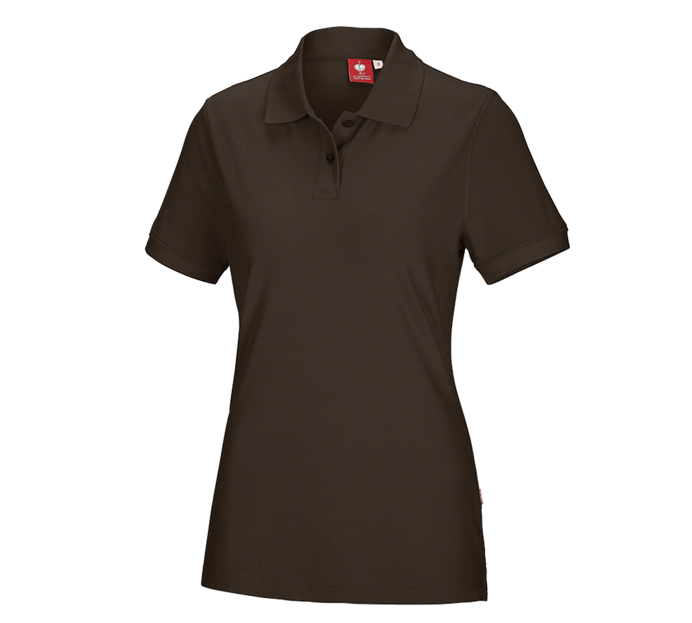 Shirts & Co.: e.s. Polo-Shirt cotton, Damen + kastanie