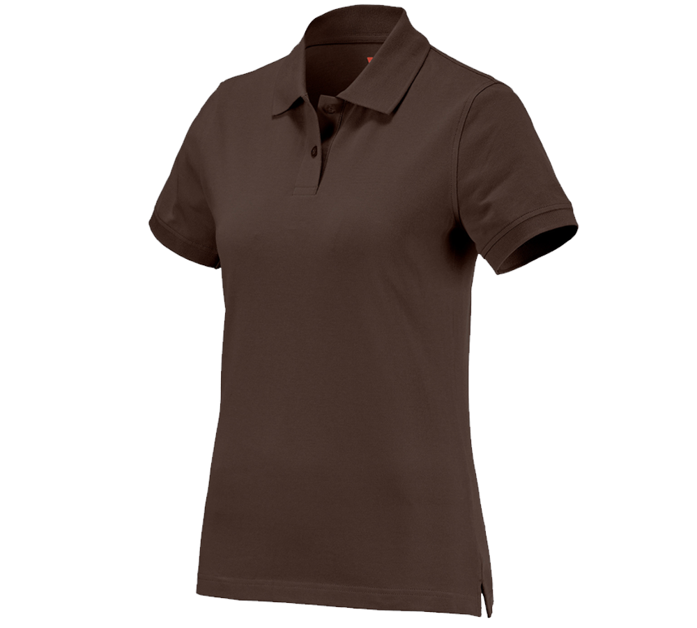 Bovenkleding: e.s. Polo-Shirt cotton, dames + kastanje