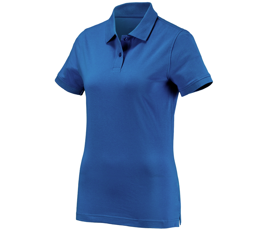 Bovenkleding: e.s. Polo-Shirt cotton, dames + gentiaanblauw
