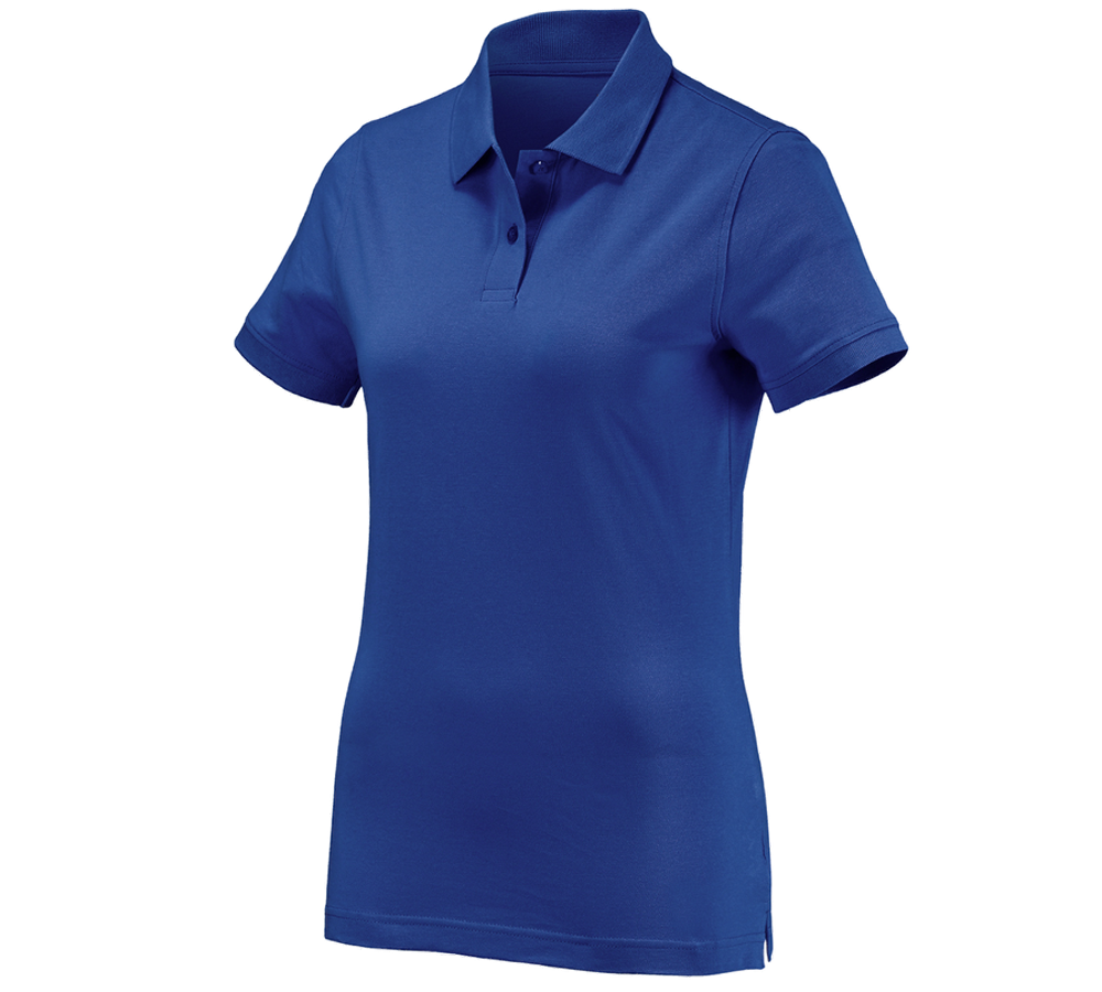 Bovenkleding: e.s. Polo-Shirt cotton, dames + korenblauw