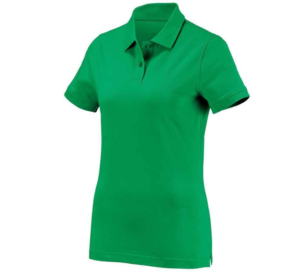 Bovenkleding: e.s. Polo-Shirt cotton, dames + grasgroen