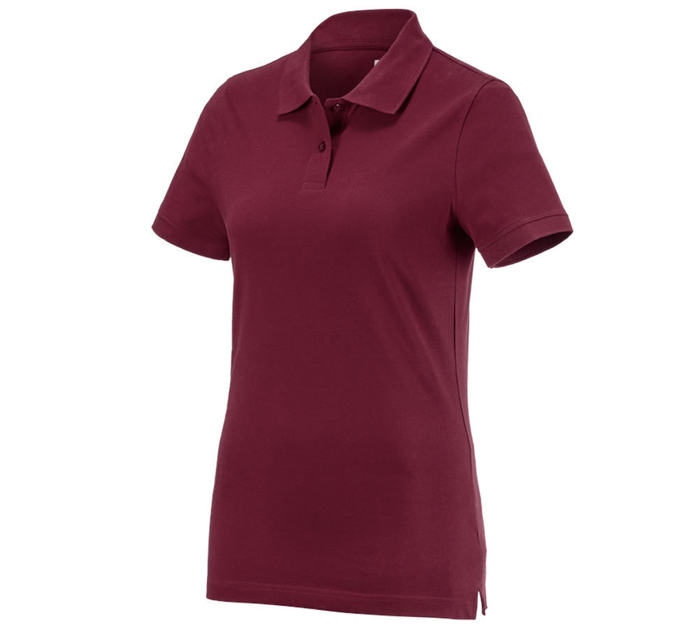 Bovenkleding: e.s. Polo-Shirt cotton, dames + bordeaux