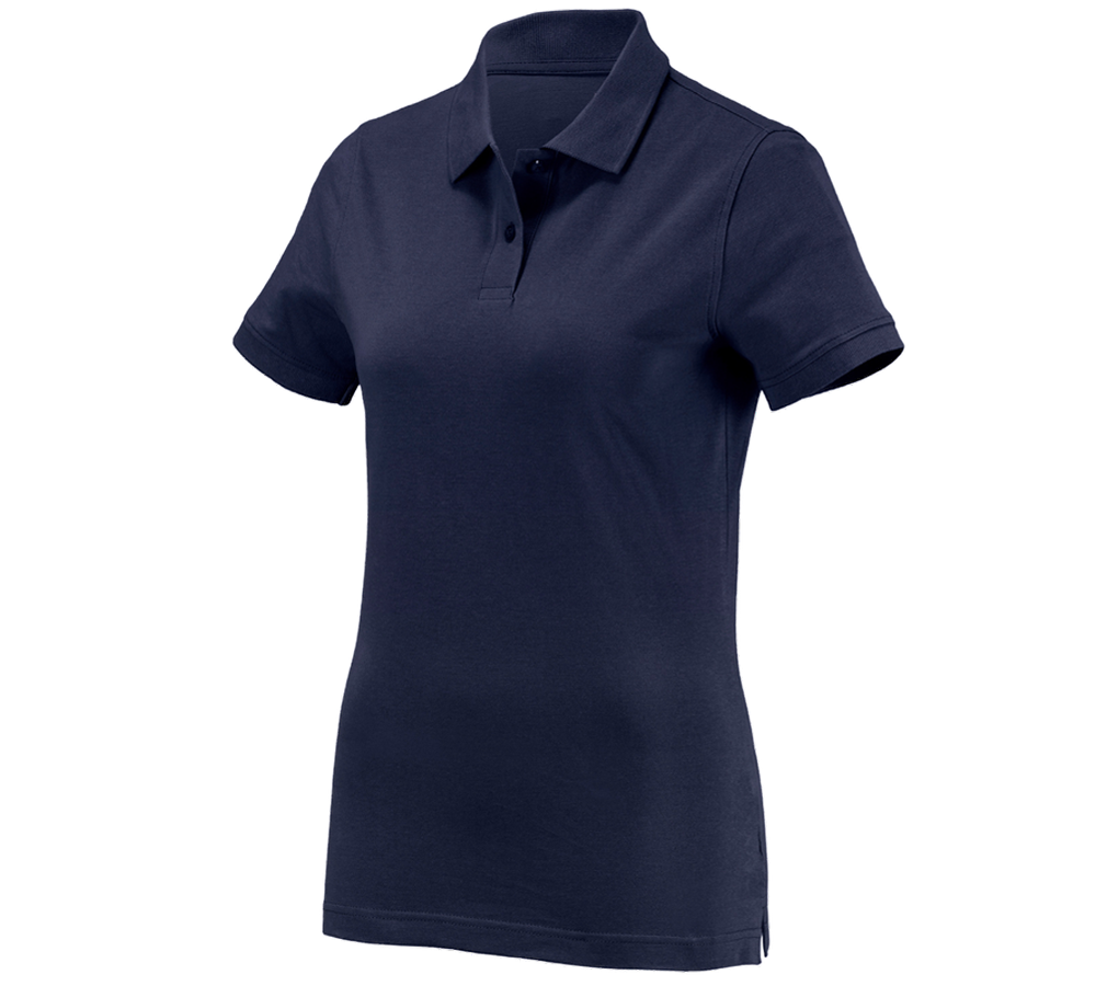 Bovenkleding: e.s. Polo-Shirt cotton, dames + donkerblauw