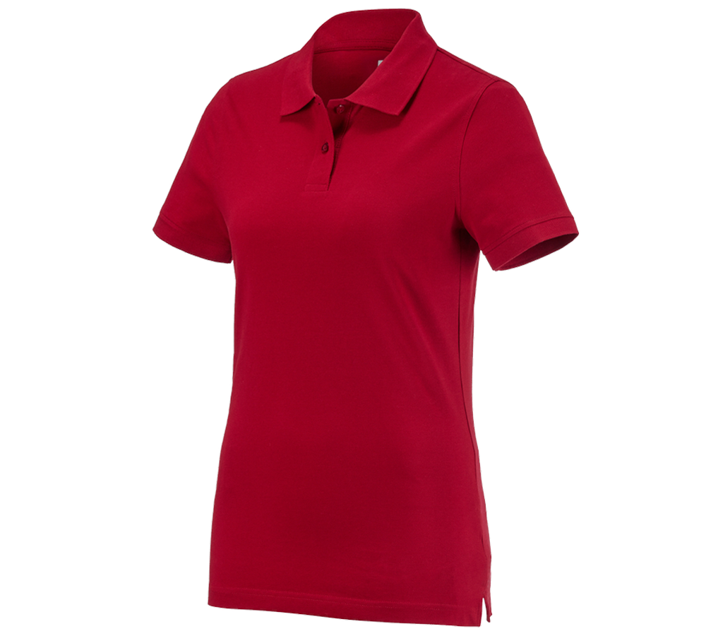 Shirts & Co.: e.s. Polo-Shirt cotton, Damen + feuerrot
