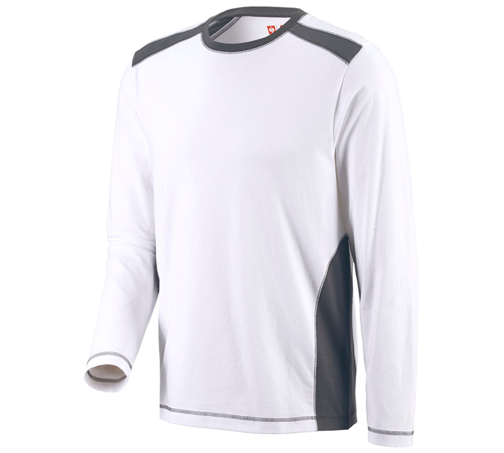 Shirts & Co.: Longsleeve cotton e.s.active + weiß/anthrazit