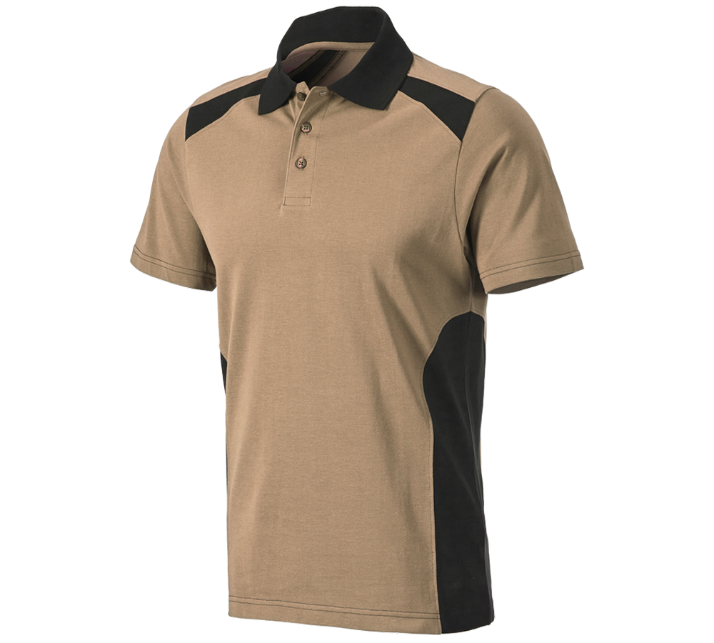Bovenkleding: Polo-Shirt cotton e.s.active + kaki/zwart