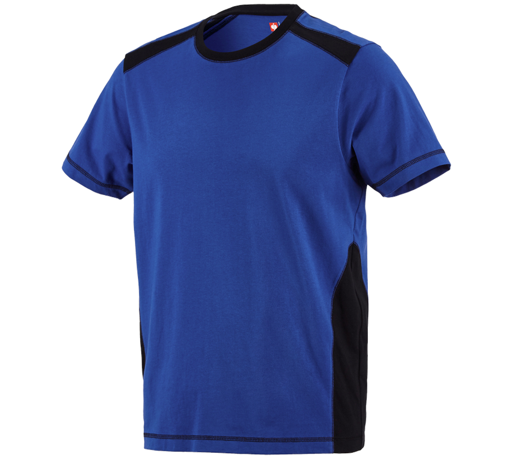 Tuin-/ Land-/ Bosbouw: T-Shirt cotton e.s.active + korenblauw/zwart