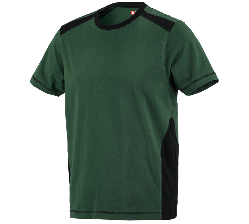 Installateurs / Plombier: T-shirt  cotton e.s.active + vert/noir