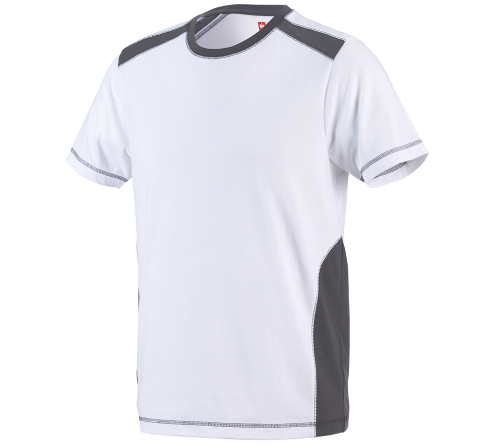 Installateurs / Plombier: T-shirt  cotton e.s.active + blanc/anthracite