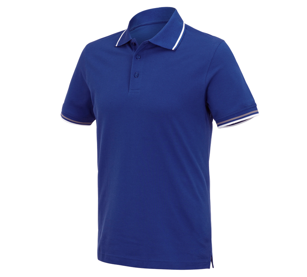 Onderwerpen: e.s. Polo-Shirt cotton Deluxe Colour + korenblauw/aluminium