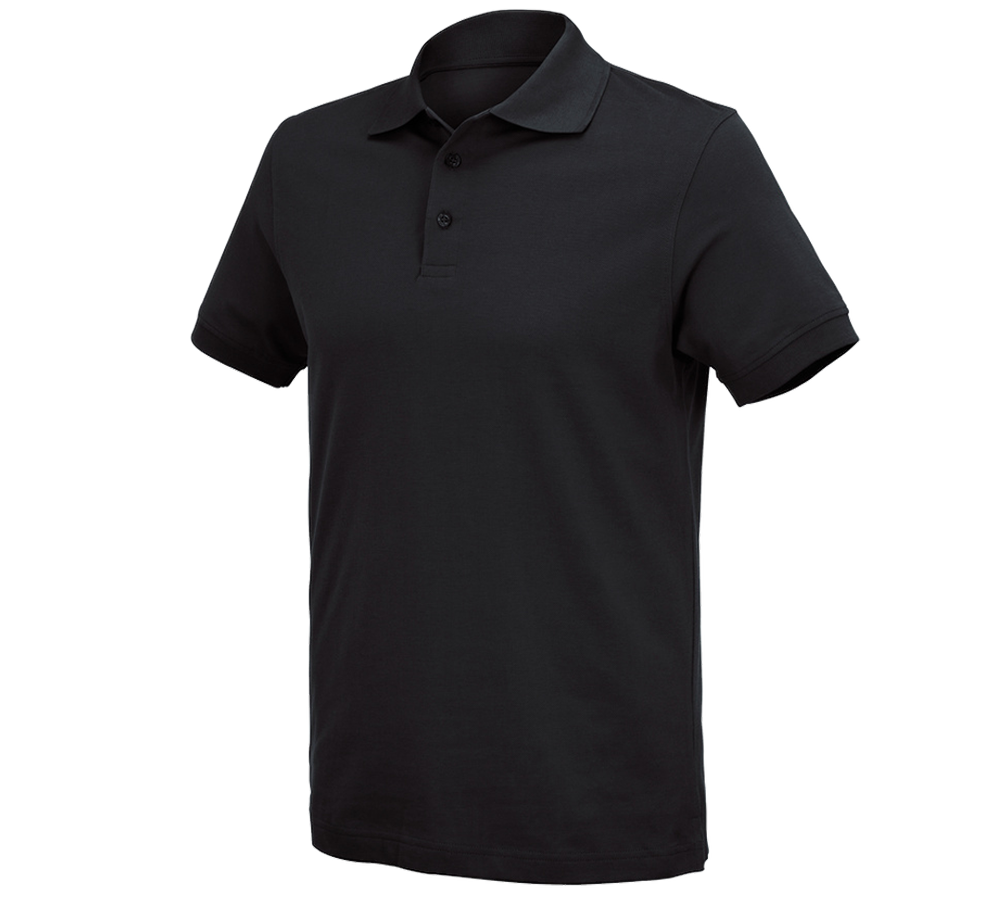 Bovenkleding: e.s. Polo-Shirt cotton Deluxe + zwart