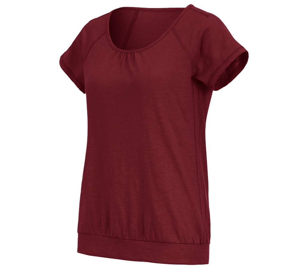 Hauts: e.s. T-shirt cotton slub, femmes + rubis