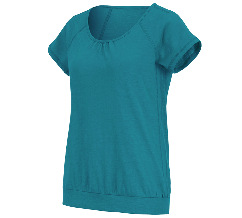 Bovenkleding: e.s. T-Shirt cotton slub, dames + oceaan