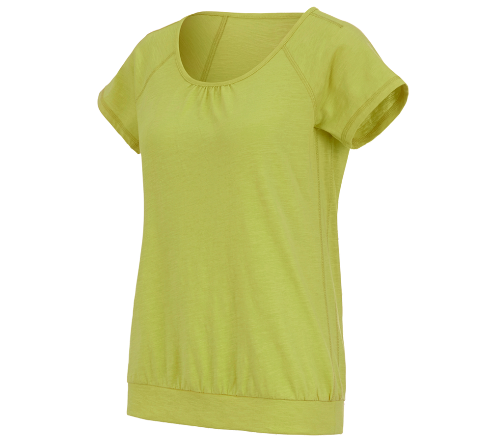Hauts: e.s. T-shirt cotton slub, femmes + vert mai