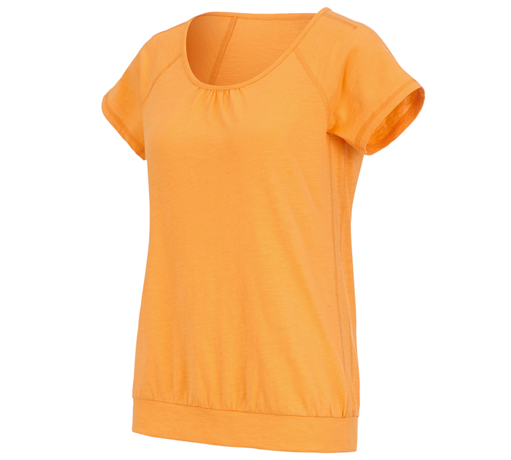 Hauts: e.s. T-shirt cotton slub, femmes + orange clair