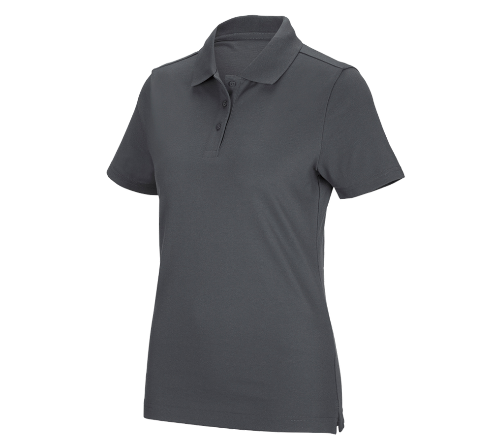 Shirts & Co.: e.s. Funktions Polo-Shirt poly cotton, Damen + anthrazit