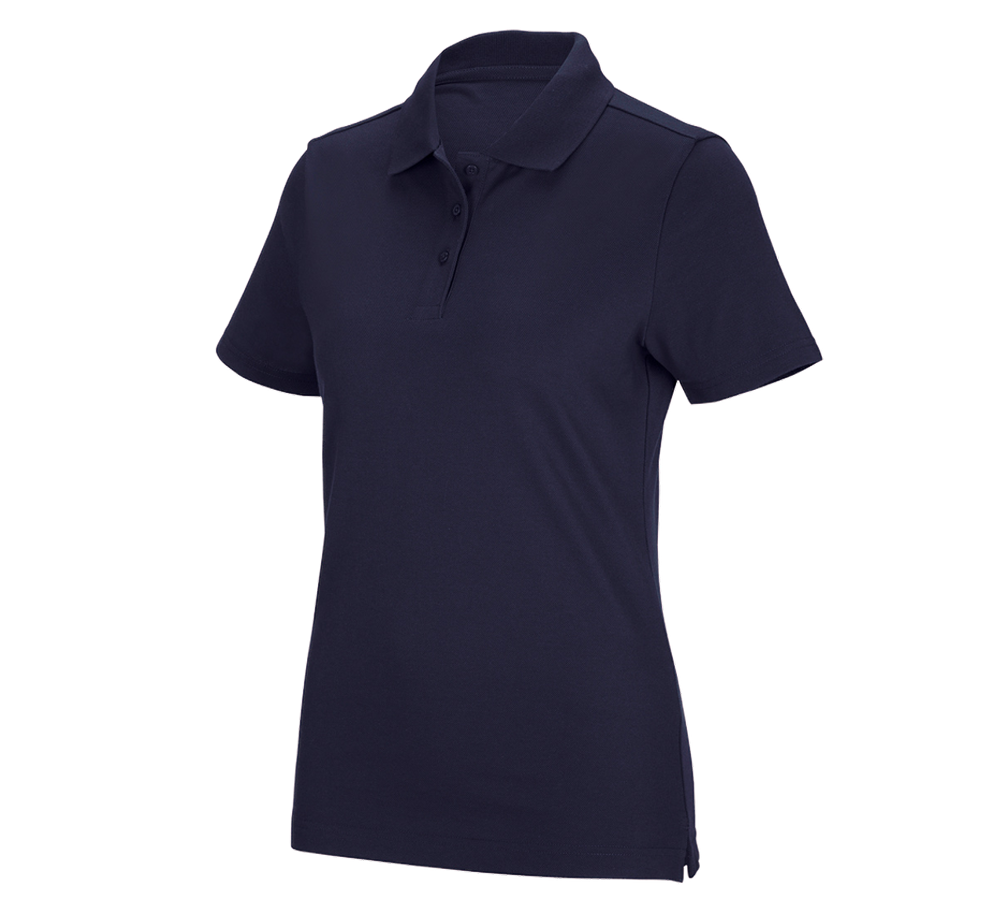 Shirts & Co.: e.s. Funktions Polo-Shirt poly cotton, Damen + dunkelblau