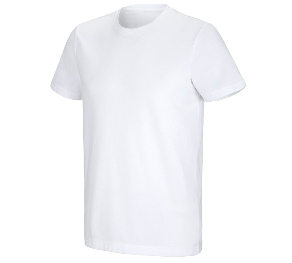 Hauts: e.s. T-shirt fonctionnel poly cotton + blanc