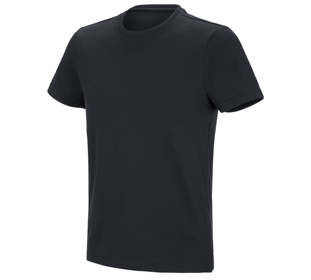 Hauts: e.s. T-shirt fonctionnel poly cotton + noir