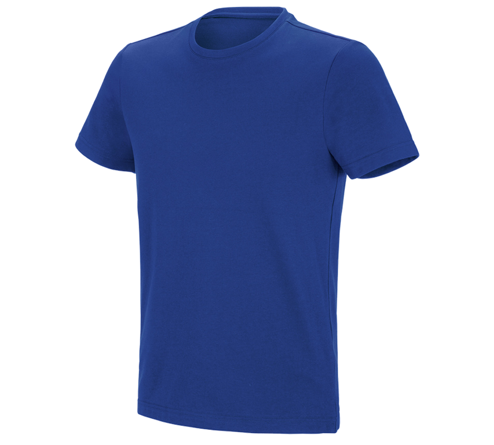 Hauts: e.s. T-shirt fonctionnel poly cotton + bleu royal