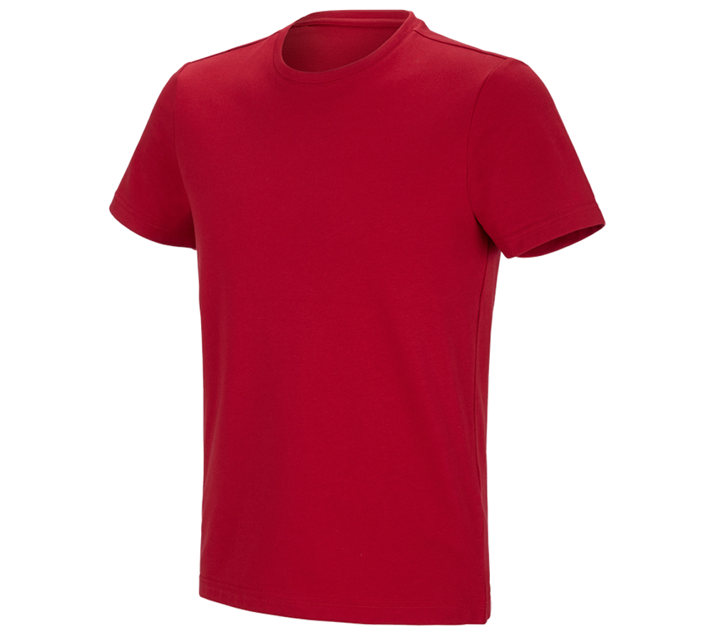 Hauts: e.s. T-shirt fonctionnel poly cotton + rouge vif
