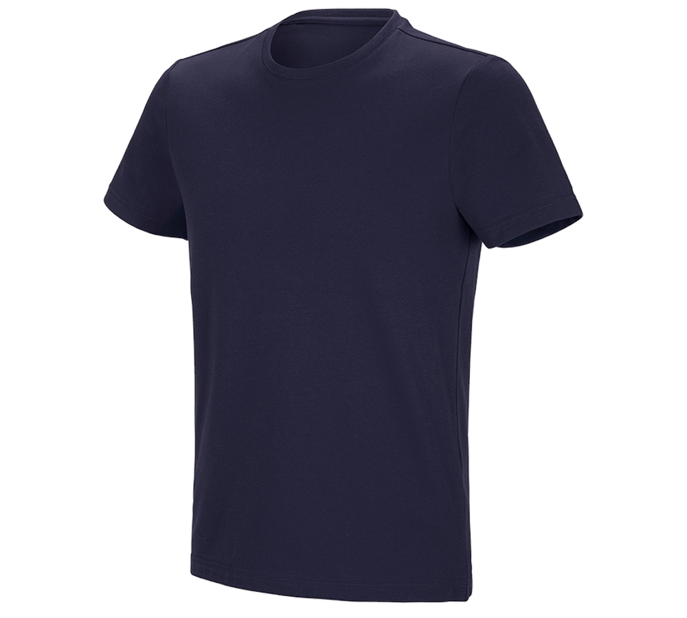 Hauts: e.s. T-shirt fonctionnel poly cotton + bleu foncé