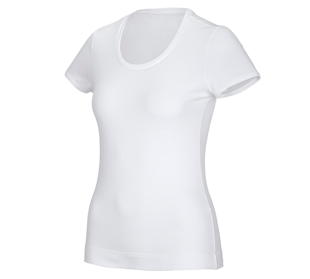 Bovenkleding: e.s. Functioneel T-shirt poly cotton, dames + wit