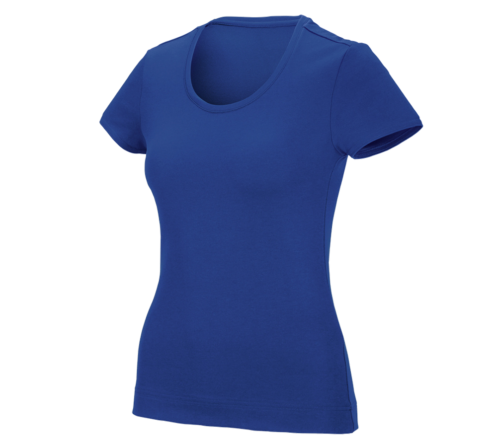 Bovenkleding: e.s. Functioneel T-shirt poly cotton, dames + korenblauw