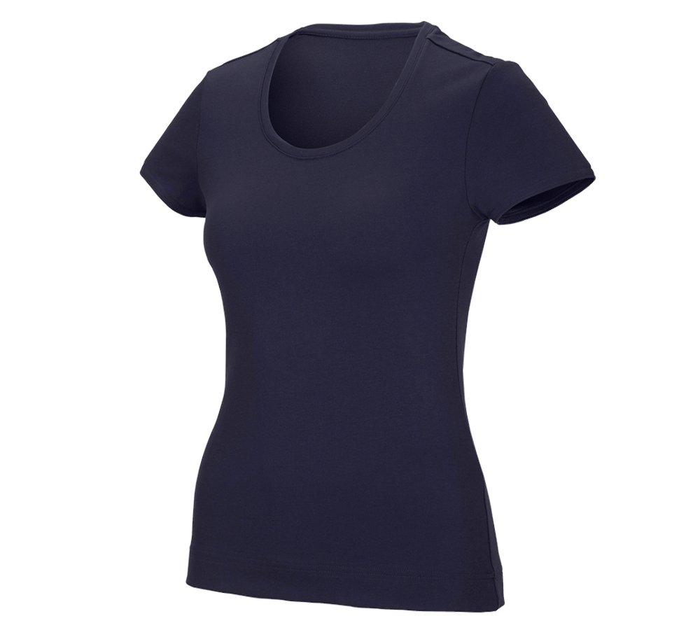 Horti-/ Sylvi-/ Agriculture: e.s. T-shirt fonctionnel poly cotton, femmes + bleu foncé