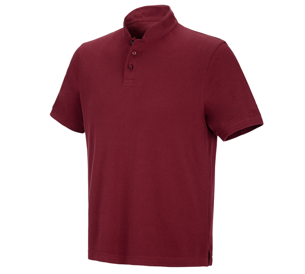 Shirts & Co.: e.s. Polo-Shirt cotton Mandarin + rubin