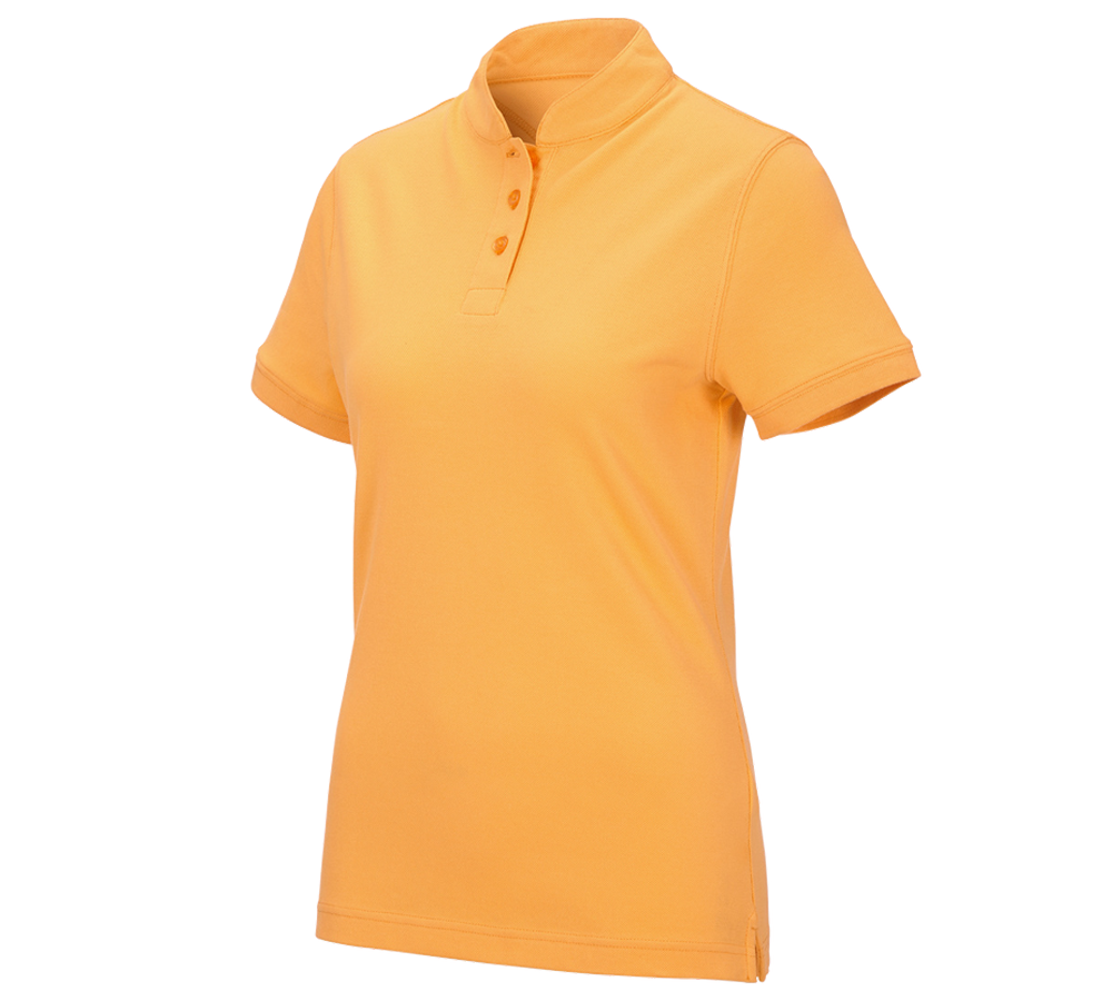 Hauts: e.s. Polo cotton Mandarin, femmes + orange clair